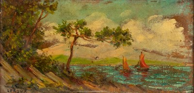 Lot 1166 - Leroux/Coastal Scene/signed/oil on canvas,...