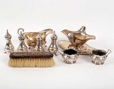 Lot 6 - A double lipped silver sauce boat, HEB/FEB,...