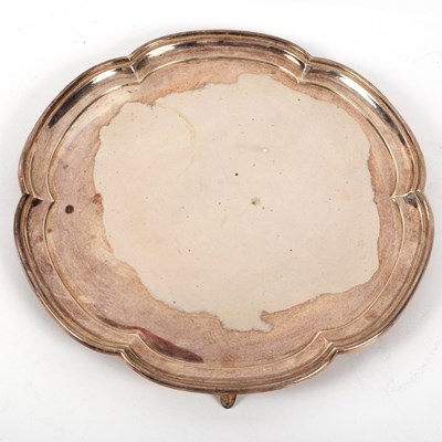 Lot 18 - A silver lobed shaped salver, HA, Sheffield...