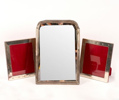Lot 28 - A silver framed easel back mirror, Birmingham...