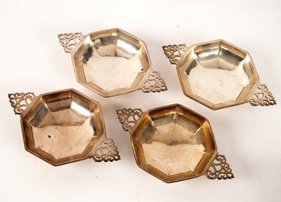 Lot 38 - Four silver octagonal sweetmeat dishes, three...