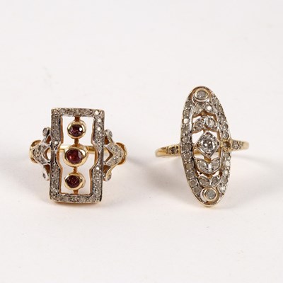 Lot 65 - A diamond set dress ring, the oval openwork...