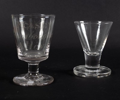 Lot 107 - A heavy 19th Century glass rummer with trumpet-...