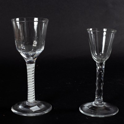 Lot 110 - An 18th Century cordial glass with facet cut...