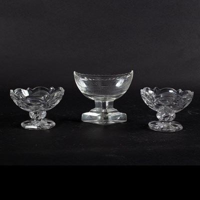 Lot 125 - A pair of early 19th Century glass oval salts...