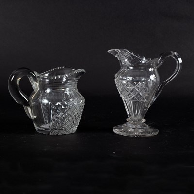 Lot 126 - A Georgian cut glass pedestal jug with...