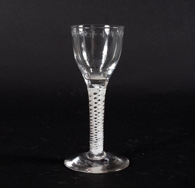 Lot 130 - An 18th Century cordial glass with engraved...