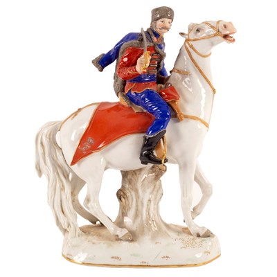 Lot 166 - A Meissen porcelain equestrian figure of a...