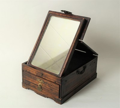 Lot 214 - A Chinese hardwood shaving stand with mirror...