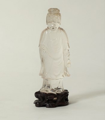 Lot 223 - A 19th Century Chinese rock crystal figure,...