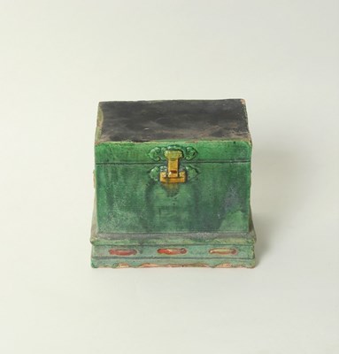 Lot 236 - A Chinese green and yellow glaze model of a...