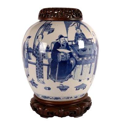 Lot 263 - A 19th Century Chinese blue and white ginger...