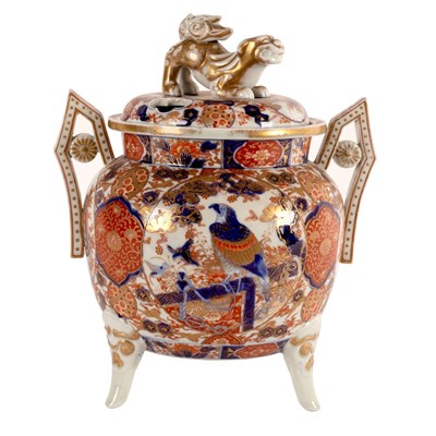 Lot 266 - A Japanese Imari censer and cover, the pierced...