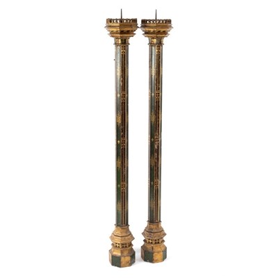 Lot 300 - A pair of Gothic Revival octagonal column...