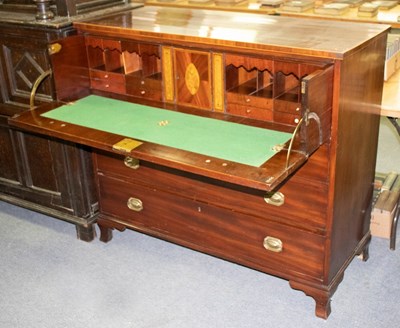 Lot 316 - A Regency mahogany secretaire chest with three...