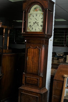 Lot 1036 - An oak and mahogany eight-day longcase clock,...