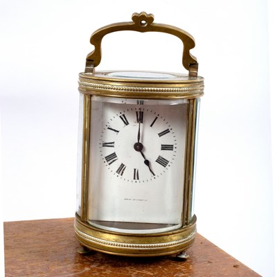 Lot 1045 - A French gilt brass cased carriage clock, the...