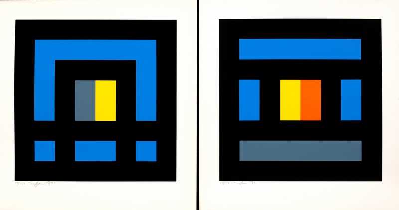 Lot 628 - Ian Tyson (born 1933)/Square Colourblocks /in...