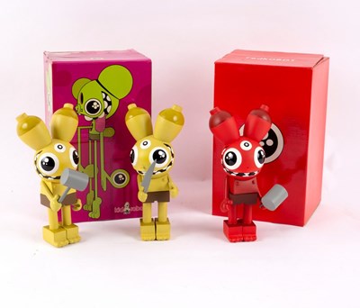Lot 842 - Two Dalek Kid Robot Space Monkey vinyl figures,...