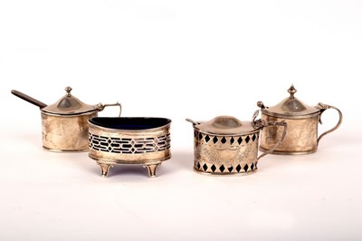 Lot 6 - Three silver mustard pots, circa 1900, with...