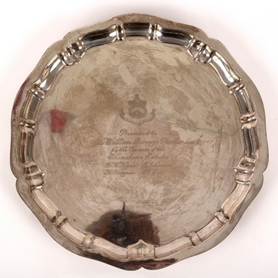 Lot 11 - A silver salver, Chester 1912, with pie crust...