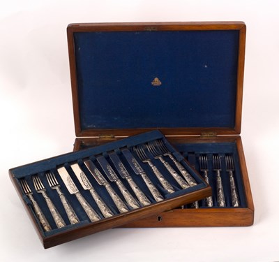 Lot 34 - A Victorian set of twelve silver dessert forks...