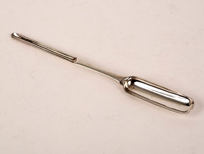 Lot 58 - A George II silver marrow scoop, Richard...