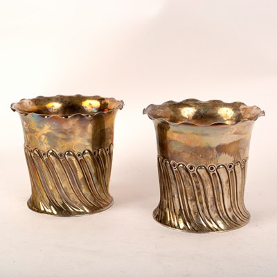 Lot 93 - A pair of Victorian silver bottle coasters, HA,...