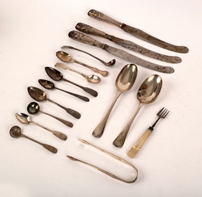 Lot 99 - Three 18th Century silver handled knives,...