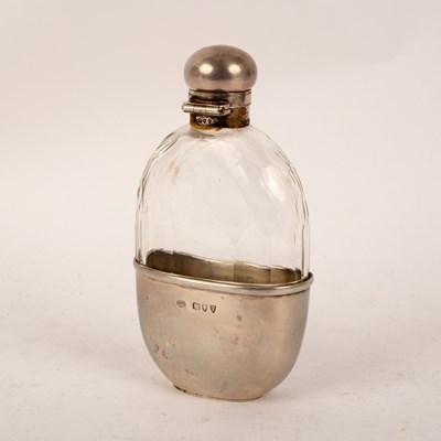 Lot 121 - A Victorian silver mounted cut glass hip flask,...