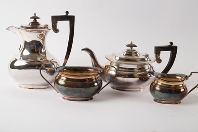 Lot 131 - An electroplated nickel silver four-piece tea set