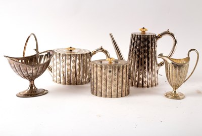 Lot 140 - A Victorian plated tea and coffee service, H&L,...