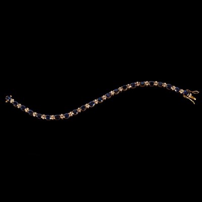 Lot 158 - A sapphire and diamond bracelet, the...