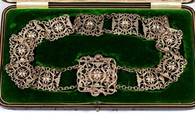 Lot 181 - An Edwardian silver belt, Walker & Hall,...