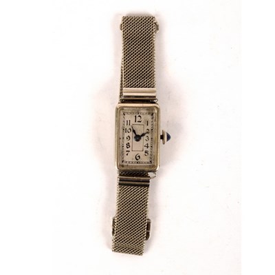 Lot 246 - A lady's 18k white gold cased wristwatch, the...