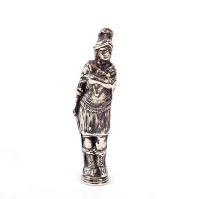 Lot 262 - A Victorian figural white metal desk seal, the...