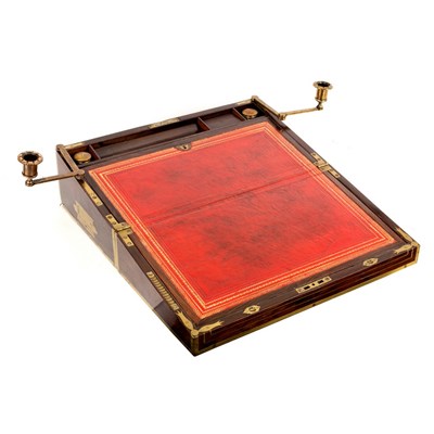 Lot 328 - A George IV rosewood and brass inlaid campaign...