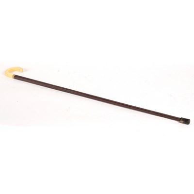 Lot 350 - A Victorian rosewood walking cane with ivory...