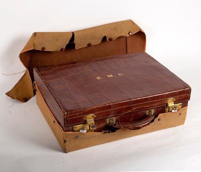 Lot 353 - A crocodile skin suitcase, John Bagshaw & Sons,...