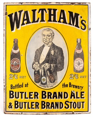 Lot 358 - An enamel sign for Butler Brand Ale & Stout,...