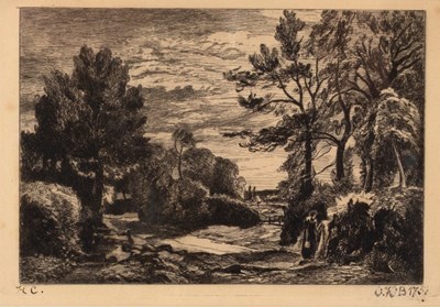 Lot 416 - VNB/Figures in a Wooded Landscape/initialled...