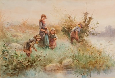 Lot 420 - Fanny Mearns (act 1870-1881)/Children Playing...