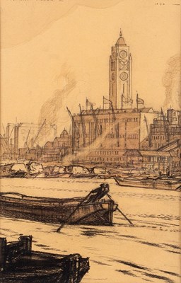 Lot 425 - Rowland Hilder (1905-1993)/The Thames/dated...