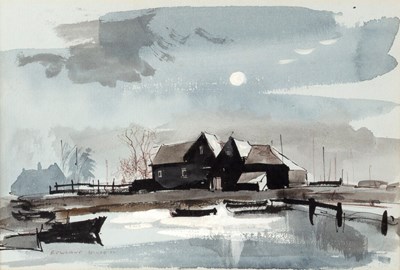 Lot 434 - Rowland Hilder (1905-1993)/Birdham Tidal Mill...