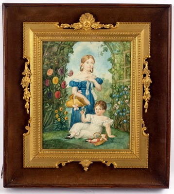 Lot 444 - Regency School/Two Girls within a Rose...