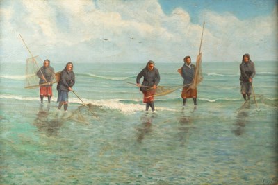 Lot 506 - Georges Ferre (1853-1924)/French Nuns Fishing...