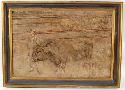 Lot 511 - George Pirie (1863-1946)/The Cattle Market/oil...