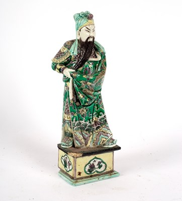 Lot 520 - A Chinese famille verte figure of a bearded...