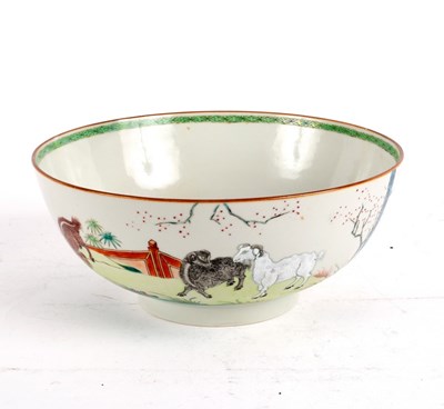 Lot 522 - A Chinese export famille rose punch bowl,...