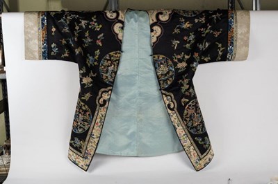 Lot 530 - A Chinese mandarin robe, circa 1870, dark blue...